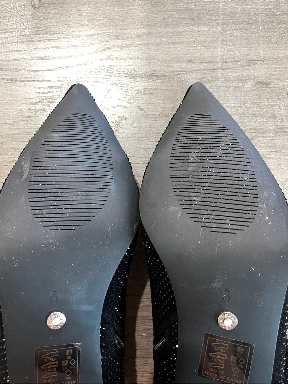 Azalea Wang Black Rhinestone Pointed-Toe Ankle Booties - Picture 4 of 4